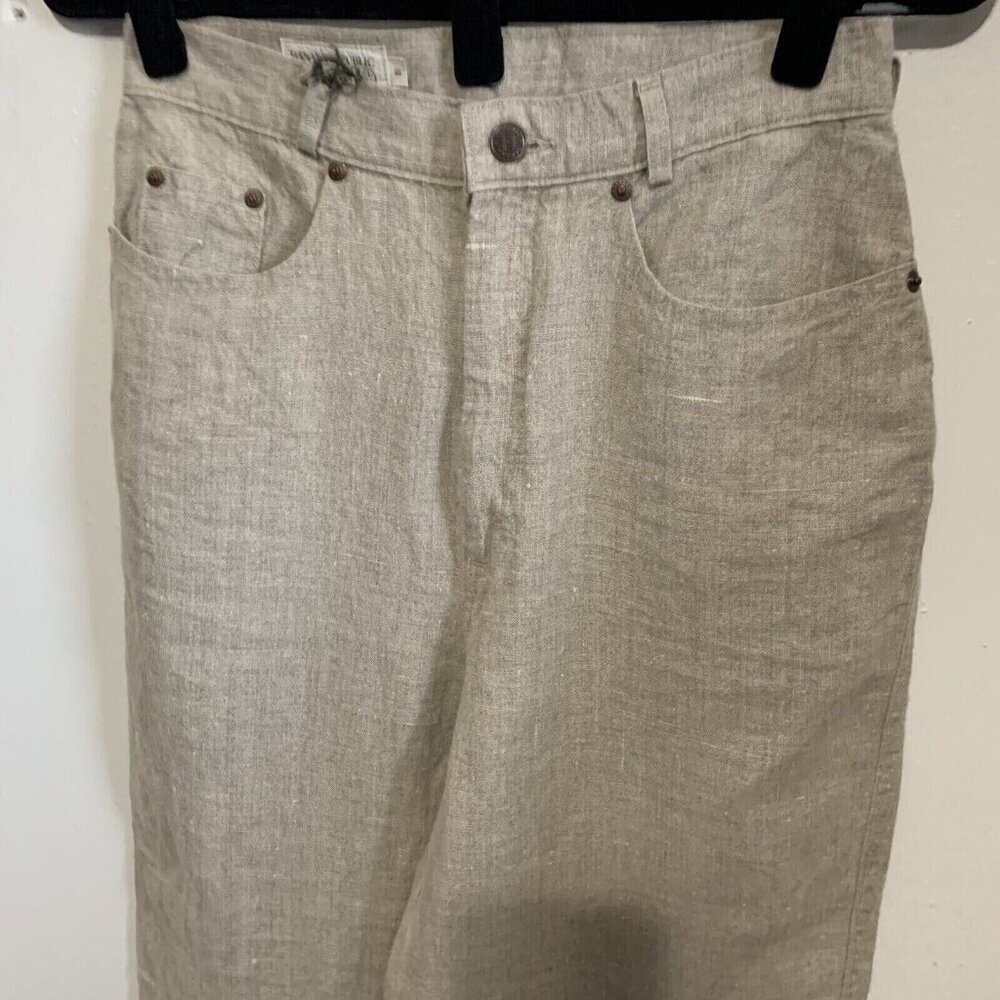 Vintage Banana Republic Travel & Safari Clothing Co. Womens 8 Beige Linen Pants - Picture 5 of 11
